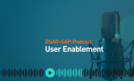 Mirko und Tonspur, die das Thema Podcast visualisieren sollen, dazu die Schrift: DSAG-SAP-Podcast User Enablement