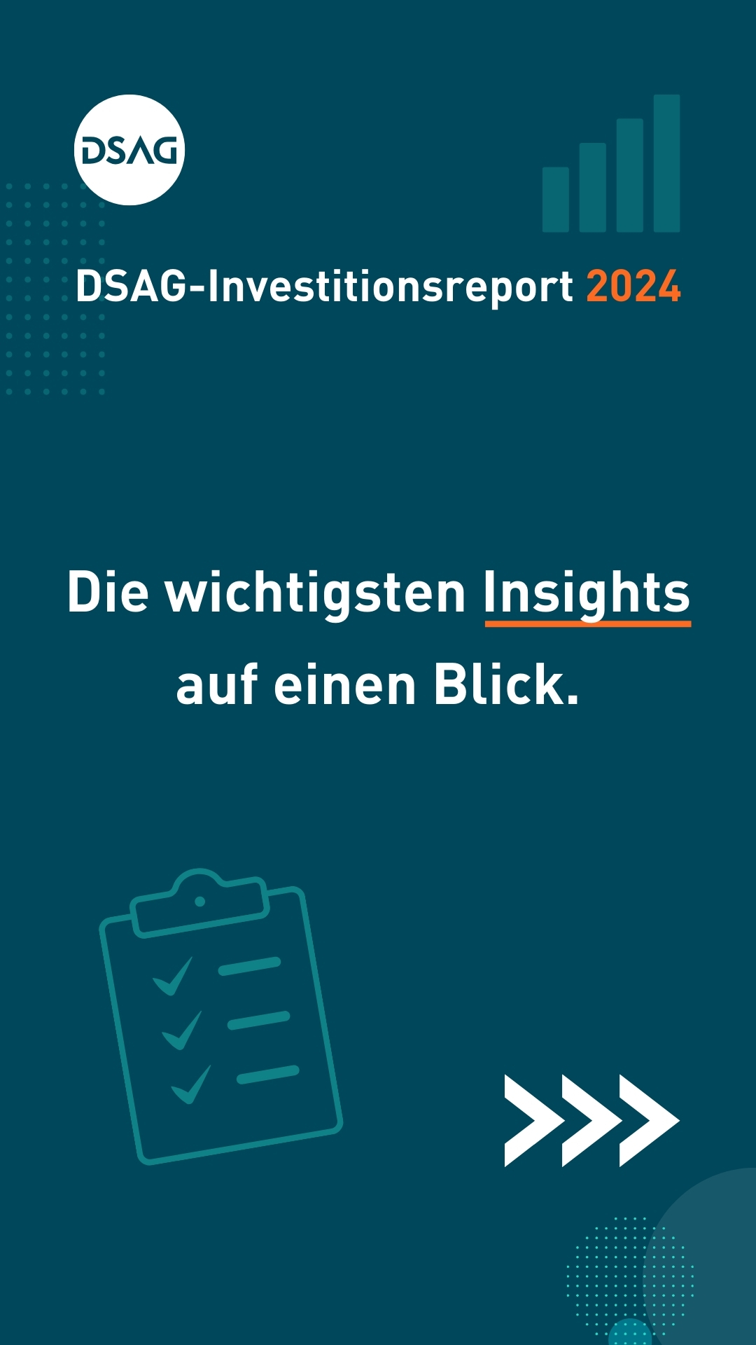 Einstiegsslide für die Visual Story mit dem Text " Die wichtigsten Insights auf einen Blick"