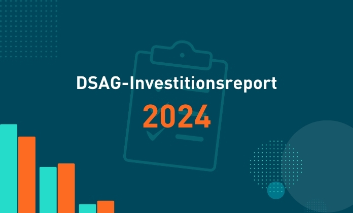 Diagramm und Checkliste, die als Symbole stehen für den DSAG-Investitionsreport 2024